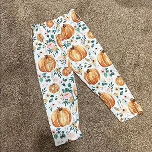 SHEIN Pumpkin and Floral Print Kids Pants 12-18 Months